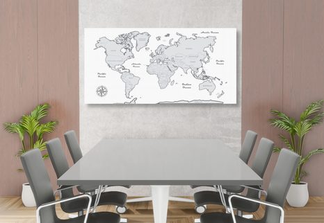 KÉP CSODÁS FEKETE FEHÉR TÉRKÉP - TÉRKÉPES KÉPEK - KÉPEK