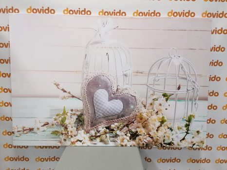 OBRAZ SERDUSZKO I LAMPIONY W STYLU VINTAGE - VINTAGE A RETRO OBRAZY - OBRAZY