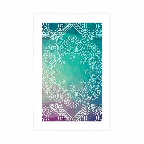 PLAKAT S PASPARTUOM PASTELNA MANDALA - FENG SHUI - PLAKATI