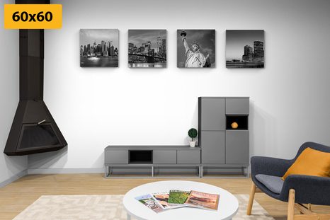 SET OBRAZŮ NEW YORK V ČERNOBÍLÉM PROVEDENÍ - SESTAVY OBRAZŮ - OBRAZY