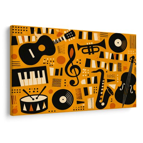 WANDBILD MUSIKALISCHE HARMONIE IN ABSTRAKTION - MUSIKBILDER - BILDER