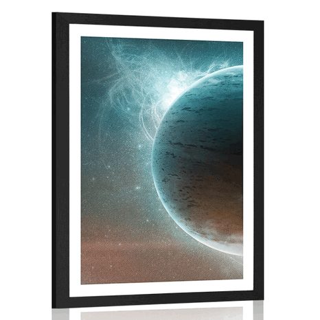 POSTER MIT PASSEPARTOUT UNENDLICHES UNIVERSUM - UNIVERSUM UND STERNE - POSTER