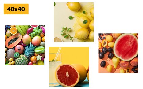 ΣΕΤ ΕΙΚΌΝΩΝ ΠΟΛΎΧΡΩΜΑ ΦΡΟΎΤΑ - ΣΎΝΟΛΟ ΠΊΝΑΚΕΣ - ΠΊΝΑΚΕΣ