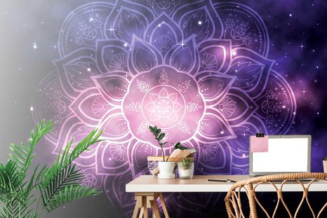 TAPETE MANDALA MIT DEM HINTERGRUND DER GALAXIE - TAPETEN MIT FENG SHUI-MOTIVEN - TAPETEN