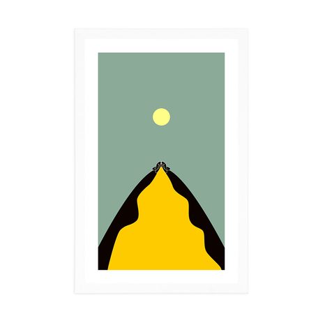 PLAGÁT S PASPARTOU ABSTRAKTNÝ VRCHOL KOPCA - MOTÍVY Z NAŠEJ DIELNE - PLAGÁTY