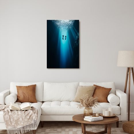 QUADRO SU TELA – LUCE NELLE PROFONDITÀ - QUADRI MARE E SPIAGGIA - STAMPE E QUADRI