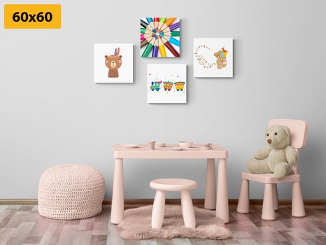 SET OBRAZŮ V ZÁBAVNÉM BAREVNÉM PROVEDENÍ - SESTAVY OBRAZŮ - OBRAZY