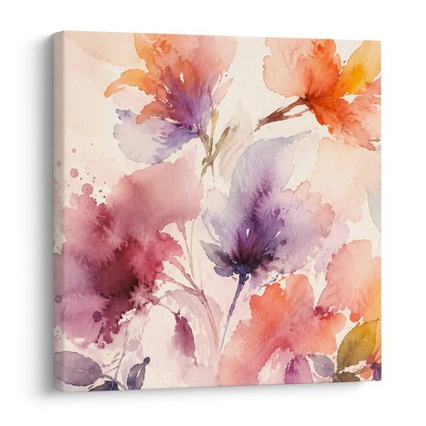 CANVASTAVLA SKIRA AKVARELLBLOMMOR - BLOMTAVLOR - TAVLOR