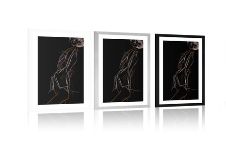 POSTER MIT PASSEPARTOUT SCHÖNHEIT DER WEIBLICHEN FIGUR - FRAUEN - POSTER