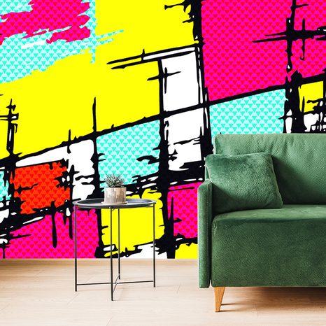 TAPETA MŁODZIEŃCZY POP-ART - TAPETY ABSTRAKCYJNE - TAPETY