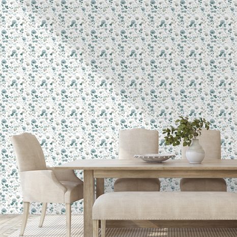 TAPETA JEMNÉ KVĚTINOVÉ VĚTVIČKY - VZOROVANÉ TAPETY - TAPETY