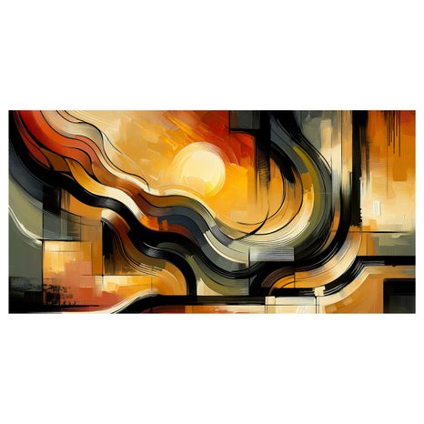 WANDBILD FLIESSENDE ENERGIE IN FARBEN - BILDER VON SONNENAUFGANG UND SONNENUNTERGANG - BILDER