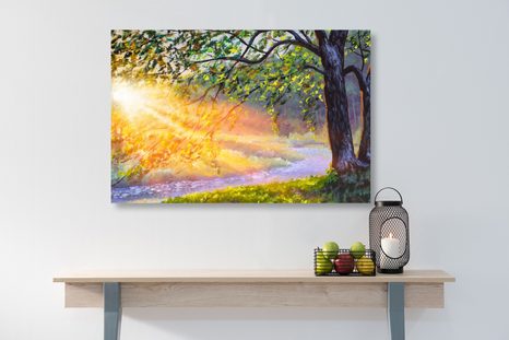 SLIKA IZLAZAK SUNCA U ŠUMI - SLIKE PRIRODE I KRAJOLIKA - SLIKE