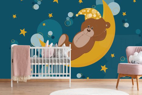 TAPETA MEDVEDÍK NA MESIAČIKU - DETSKÉ TAPETY - TAPETY
