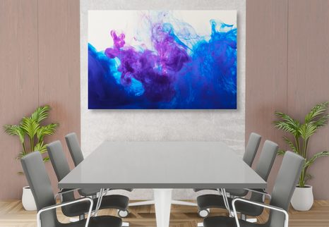 КАРТИНА НА ПЛАТНО – МАСТИЛО В СИНЬО-ЛИЛАВИ НЮАНСИ - АБСТРАКТНИ КАРТИНИ - КАРТИНИ