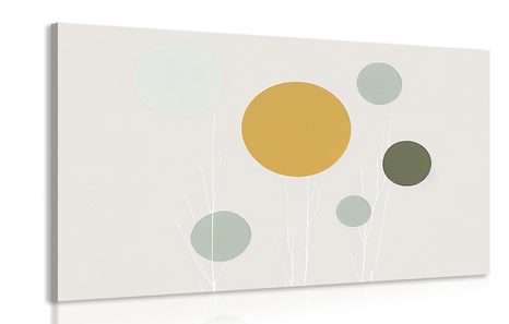 STAMPA SU TELA – ALBERI MINIMALISTI CON CERCHI - QUADRI ALBERI E FOGLIE - STAMPE E QUADRI