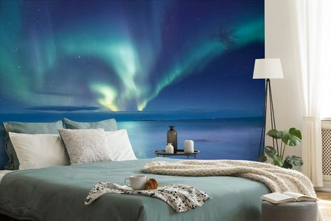 FOTOTAPETA POLÁRNÍ ZÁŘE NAD OCEÁNEM - TAPETY VESMÍR A HVĚZDY - TAPETY