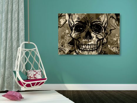 KÉP KOPONYA SZÉPIA KIVITELBEN - FEKETE-FEHÉR KÉPEK - KÉPEK