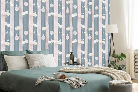 SAMOLEPÍCÍ TAPETA PTÁČCI NA STROMECH S MODRÝM POZADÍM - SAMOLEPÍCÍ TAPETY - TAPETY