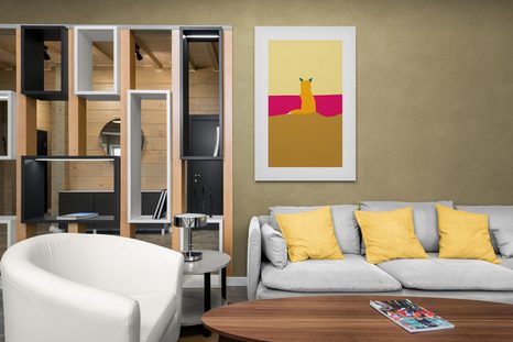 POSTER MIT PASSEPARTOUT NEUGIERIGER FUCHS - MOTIVE AUS UNSERER WERKSTATT - POSTER