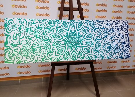 OBRAZ MODROZELENÁ MANDALA - OBRAZY FENG SHUI - OBRAZY