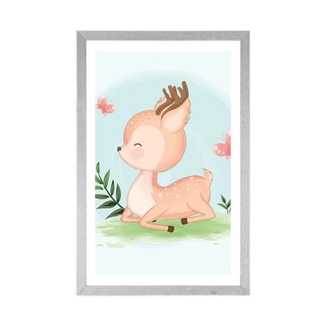 PLAKAT S PASPARTUJEM PRIKUPEN SRNJAČEK - ŽIVALI - PLAKATI