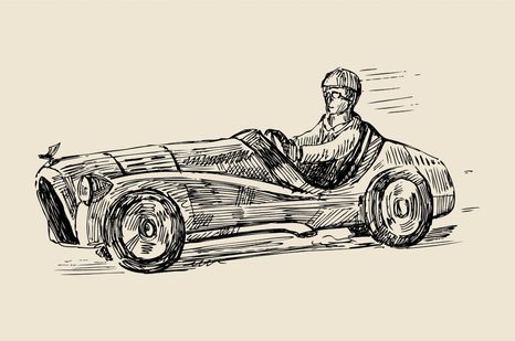 SAMOLEPÍCÍ TAPETA ZÁVODNÍ AUTO V RETRO PROVEDENÍ - SAMOLEPÍCÍ TAPETY - TAPETY