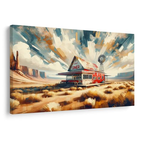 OBRAZ OSAMĚLÝ DINER - VINTAGE A RETRO OBRAZY - OBRAZY