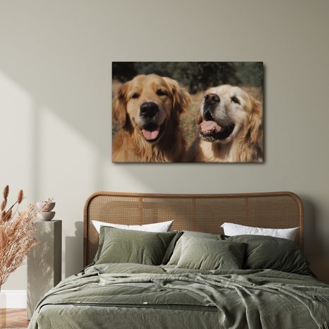 WANDBILD FRÖHLICHE HUNDEGESICHTER - BILDER VON HUNDEN - BILDER