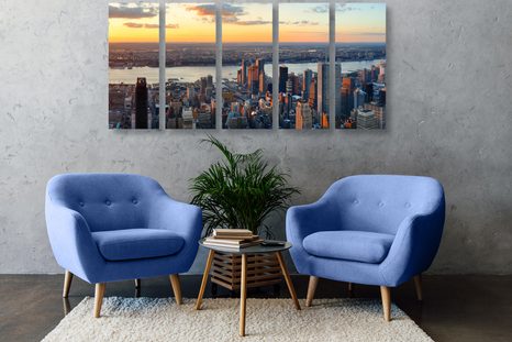 TABLOU 5-PIESE ORAȘUL NEW YORK - TABLOURI CU ORAȘE - TABLOURI