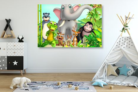 WANDBILD NIEDLICHE TIERE - BILDER FÜR KINDER - BILDER