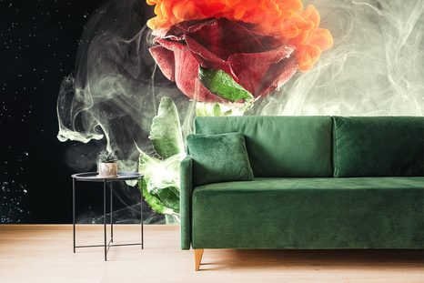 SELBSTKLEBENDE TAPETE ROSE MIT ABSTRAKTEN ELEMENTEN - SELBSTKLEBENDE TAPETEN - TAPETEN