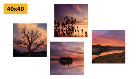 SET DI QUADRI – NATURA PIENA DI COLORI ROMANTICI - COLLEZIONI DI QUADRI - STAMPE E QUADRI