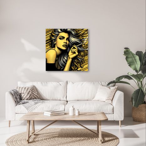 WANDBILD FRAU MIT WELLIGEM HAAR - WANDBILDER FRAUEN - BILDER