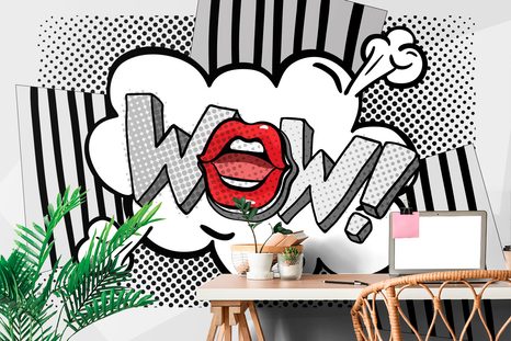 TAPETE STILVOLLE GRAUE POP-ART - WOW! - POP-ART-TAPETEN - TAPETEN