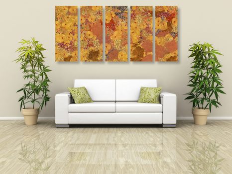 5-DÍLNÝ OBRAZ ABSTRAKCE VE STYLU G. KLIMTA - ABSTRAKTNÍ OBRAZY - OBRAZY