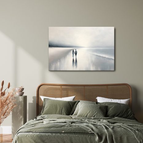 WANDBILD SPAZIERGANG AM MEER - BILDER MEER UND STRAND - BILDER