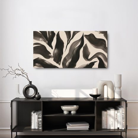 TABLEAU SUR TOILE – COURBES FLUIDES MONOCHROMES - IMAGES FORMES ABSTRAITES - TABLEAUX