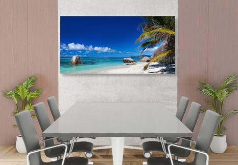 WANDBILD STRAND ANSE SOURCE - BILDER VON NATUR UND LANDSCHAFT - BILDER