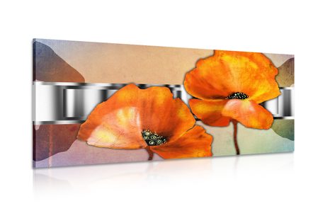 OBRAZ KVĚTINY V ORIENTÁLNÍM STYLU - ABSTRAKTNÍ OBRAZY - OBRAZY