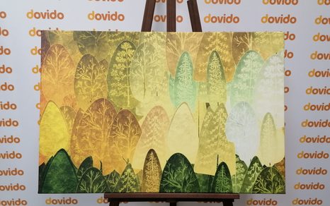 STAMPA SU TELA – ALBERI ASIMMETRICI VERDI - QUADRI DI NATURA E PAESAGGIO - STAMPE E QUADRI