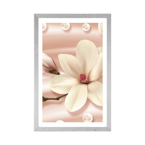 AFFICHE – MAGNOLIA LUXUEUX AVEC PERLES - FLEURS - AFFICHES