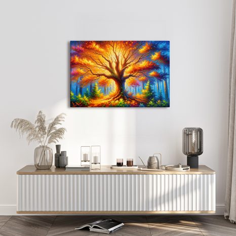 OBRAZ MAJESTÁTNÍ STROM ŽIVOTA V LESE - OBRAZY STROMY ŽIVOTA - OBRAZY
