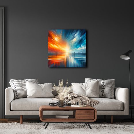 WANDBILD GESTALT AUF STEG ZWISCHEN HIMMEL UND ERDE - WANDBILDER NACH MOTIV - BILDER