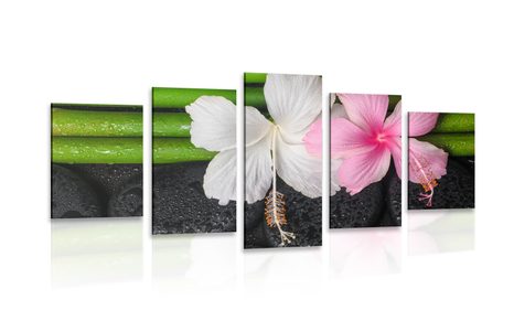 5-TEILIGES WANDBILD WELLNESS-STILLLEBEN - BILDER MIT FENG SHUI-MOTIVEN - BILDER