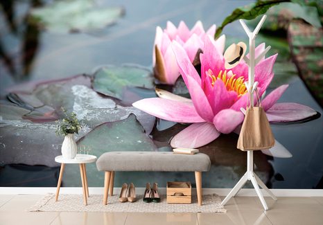 FOTOTAPETE ROSA LOTOSBLÜTE - TAPETEN MIT BLUMENMOTIVEN - TAPETEN