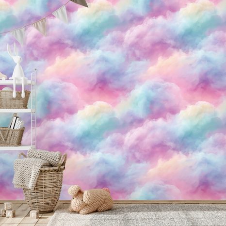 TAPETE PASTELLFARBENE REGENBOGENWOLKEN - TAPETEN - 🔥 TOTALAUSVERKAUF