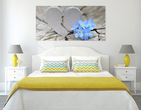 STAMPA SU TELA – CUORICINO SUL LEGNO ANTICO - QUADRI DI NATURE MORTE - STAMPE E QUADRI