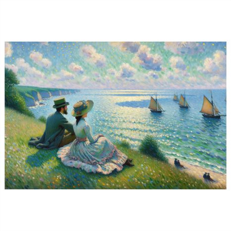 OBRAZ ROMANTICKÝ VÝHLED NA MOŘE - OBRAZY MOŘE A PLÁŽ - OBRAZY