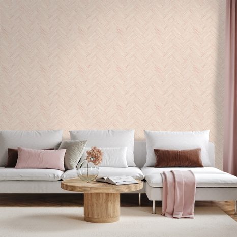 TAPETA ELEGANTNÍ BÉŽOVÁ TEXTURA KOŠÍKOVÉ VAZBY - VZOROVANÉ TAPETY - TAPETY